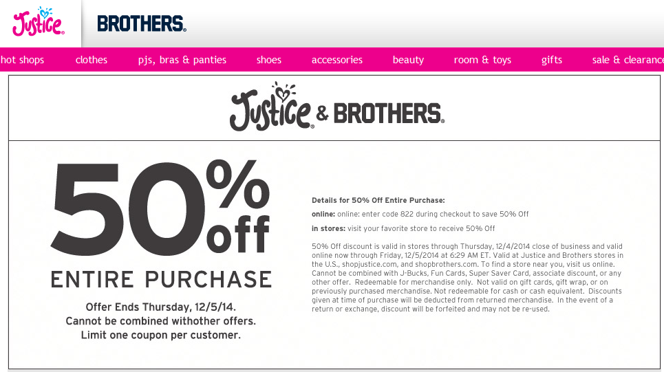 Image Gallery Justice Coupons 2015