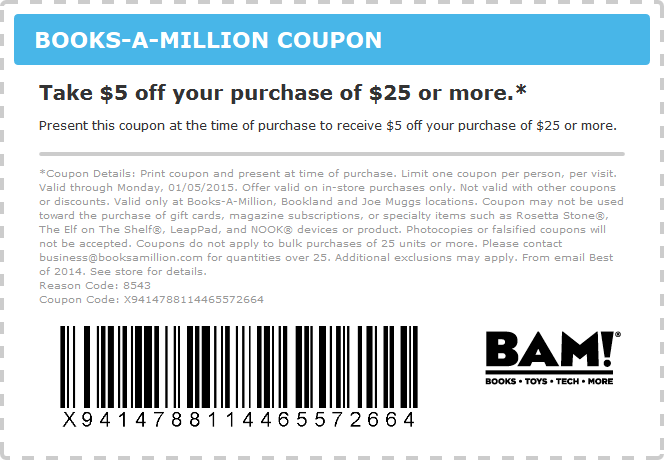 Books a million coupon code