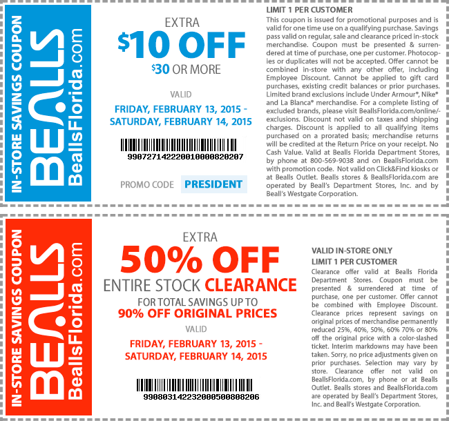 Bealls Coupons Printable Coupons DB 2016