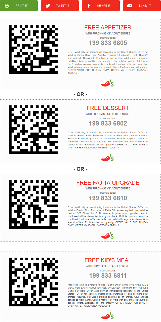 Chilis coupon code