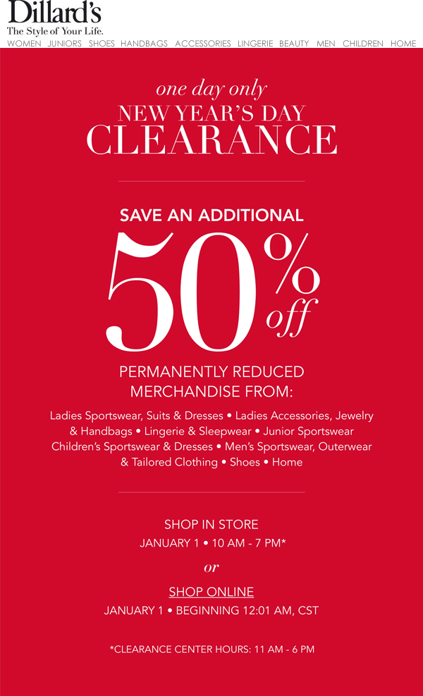 Dillards Coupon April 2015 Extra 50% off clearance items today at ...