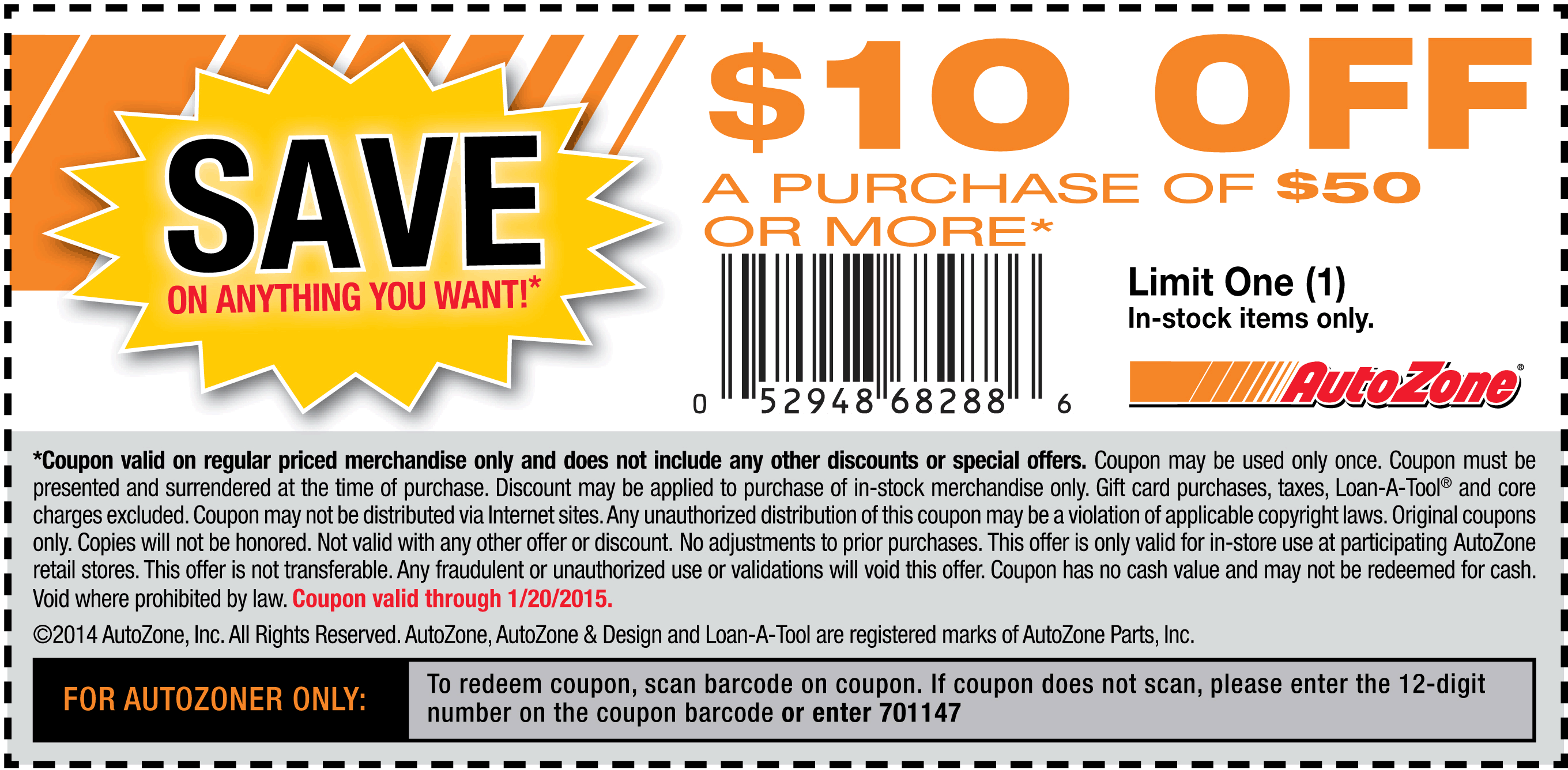 Autozone Printable Coupon