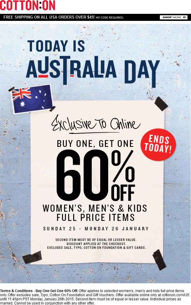 Cotton on coupon code