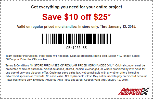 advance auto parts coupon